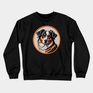 Australian Shepherd Embroidered Patch Crewneck Sweatshirt